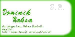 dominik maksa business card